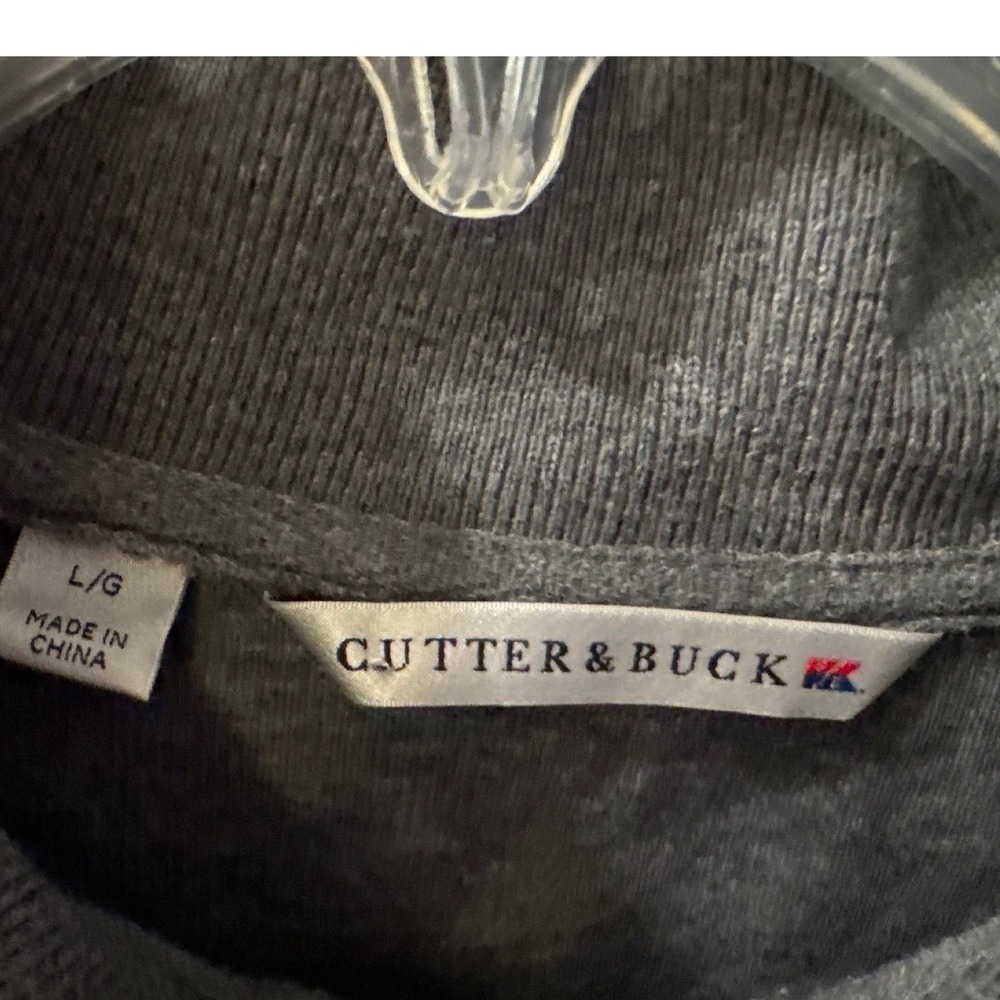 Cutter & Buck Mens Gray Pullover 1/4 Zip Long Sleeve Sweatshirt Top Large - Picture 2 of 6